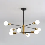 Vintage-Pendelleuchte, Retro-Industrie-Kronleuchter in Schwarz, E27, 180° verstellbarer Winkel, Deckenleuchte, Vintage-Leuchten für Wohnzimmer, Küche, Schlafzimmer, Esszimmer (Glühbirne nicht im Lieferumfang enthalten), 8-flammig, E27
