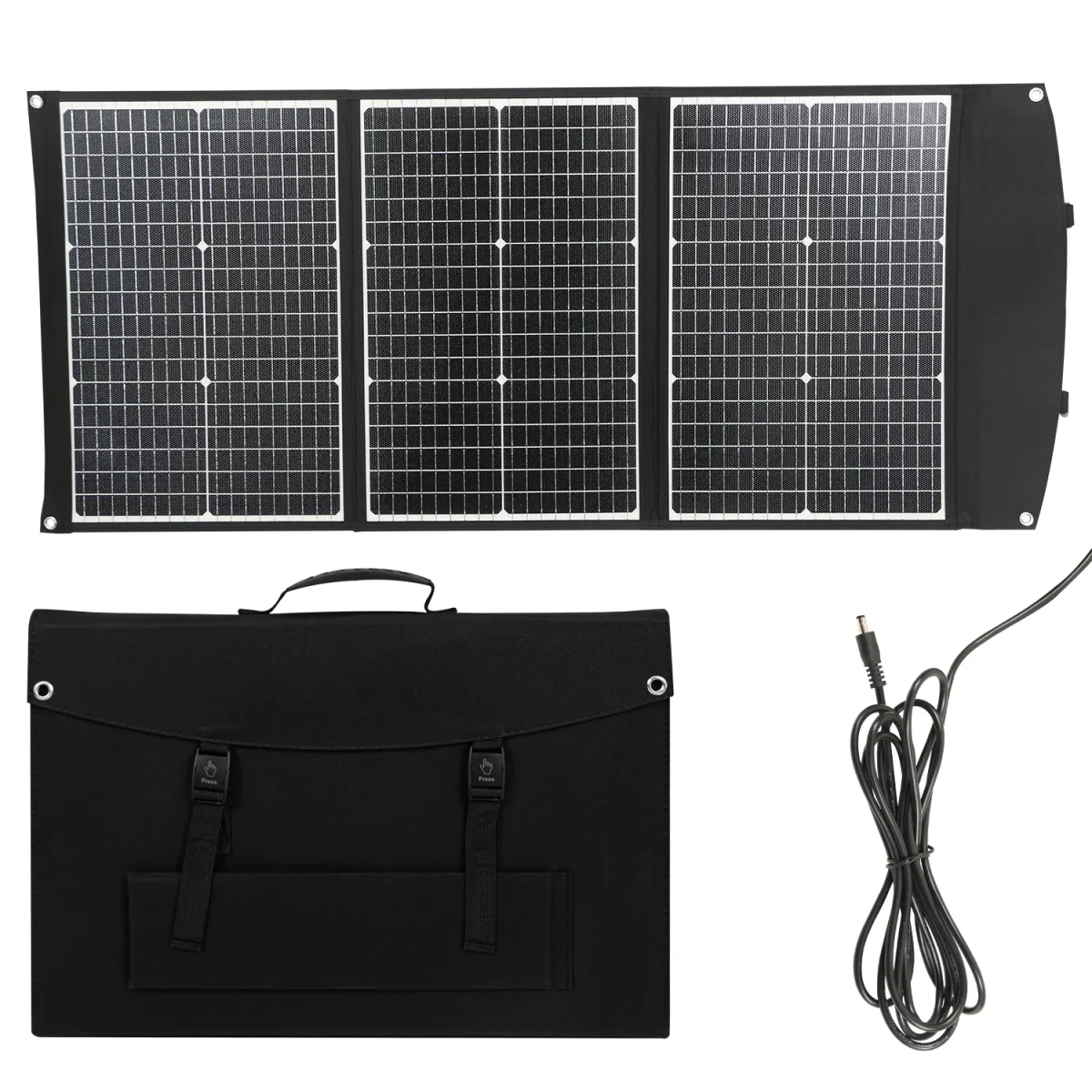 Faltbares Solarpanel, wasserdicht, aufmerksam und effizient, Solarzellen für Outdoor-Camping, Taschenladegerät, 100 W – Bild 6