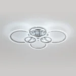 92W LED Deckenleuchte, Moderne Deckenleuchte mit 6 Ringen, 9200LM 6500K Kaltweiß Deckenleuchte für Wohnzimmer, Schlafzimmer, Küche, Flur, Balkon, Esszimmer