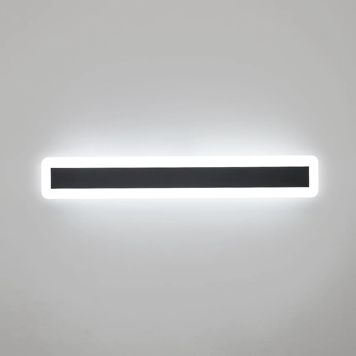 LED Wandleuchten, 22W 6000K Moderne Wandleuchte Lampe, 60CM Aluminium Schwarz LED Lampe, Dekorative Wandleuchte für Schlafzimmer Wohnzimmer (Kaltweißes Licht)