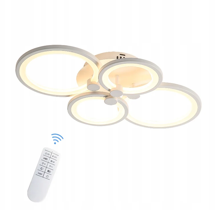 Moderne LED-Deckenleuchte 42 W, dimmbar mit Fernbedienung, 3000 – 6500 K, dimmbare Deckenlampe, einstellbare Helligkeit, Metall- und Acryl-Design für Wohnzimmer, Küche, Schlafzimmer – Bild 3