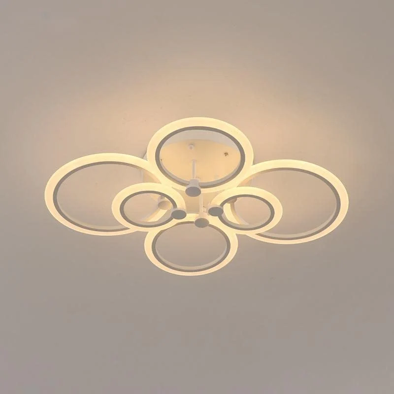76 W moderne LED-Deckenleuchte, kreative runde weiße Deckenleuchte, 3000 K warmes Licht, LED-Hängeleuchte für Schlafzimmer, Wohnzimmer, Büro, Flur