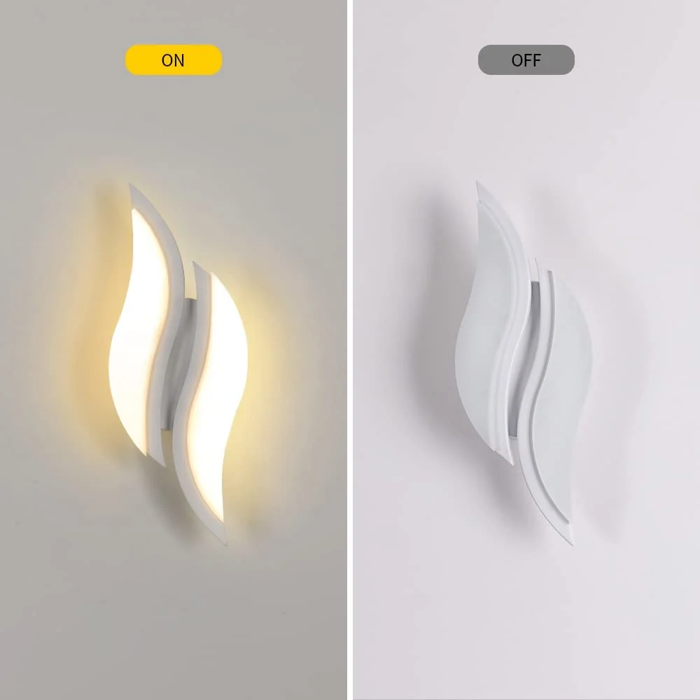 LED-Innenwandleuchte, moderne Wandleuchte 20 W, 2300 lm, Acryl-Beleuchtung, Wandleuchte für Wohnzimmer, Schlafzimmer, Treppenhaus, 3000 K warmweißes Licht, weiße Farbe – Bild 7