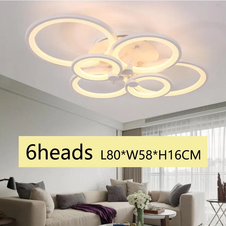 76 W moderne LED-Deckenleuchte, kreative runde weiße Deckenleuchte, 3000 K warmes Licht, LED-Hängeleuchte für Schlafzimmer, Wohnzimmer, Büro, Flur – Bild 7