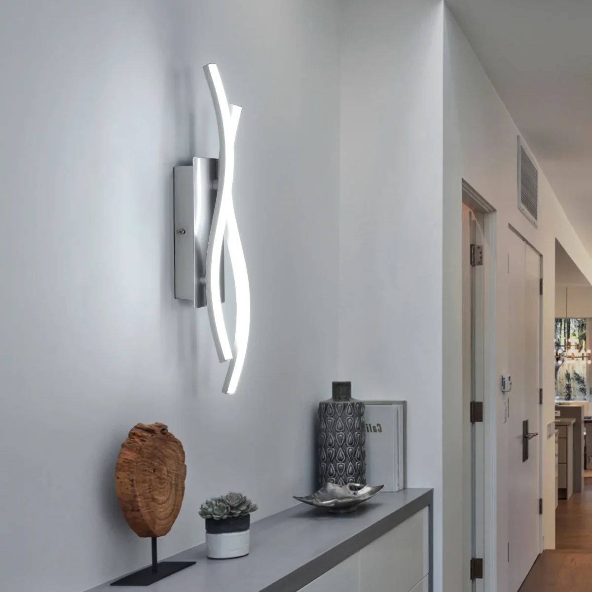 Speziell geformte Wandleuchte aus Aluminium, 6500K weißes Licht, 220V, silber – Bild 3