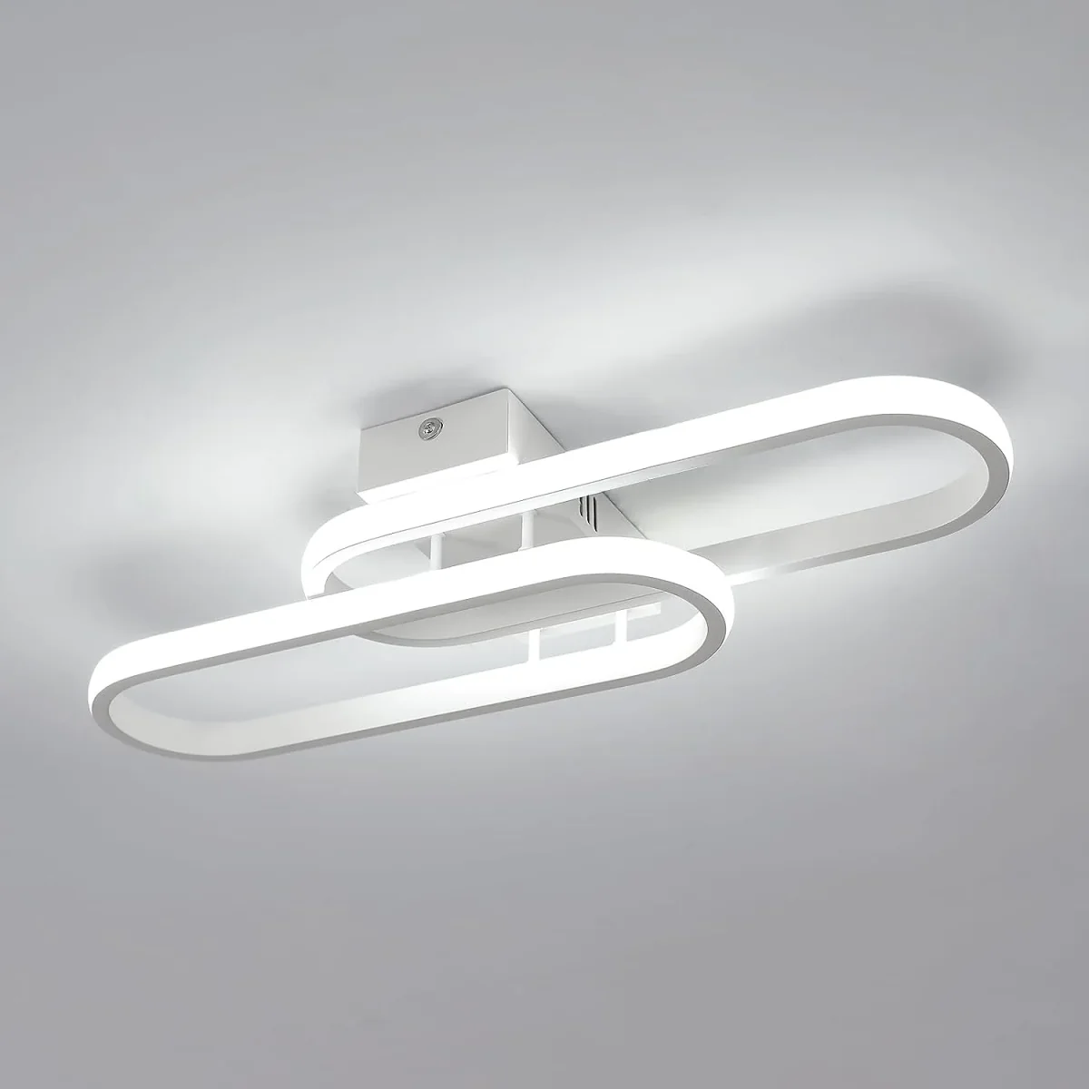 LED-Deckenleuchte 32 W 3600 lm, moderne Deckenleuchte, Acryl-Deckenleuchte für Wohnzimmer, Schlafzimmer, Küche, Badezimmer, Flur, Balkon, 50 cm (weiß), kaltweißes Licht 6500 K – Bild 2