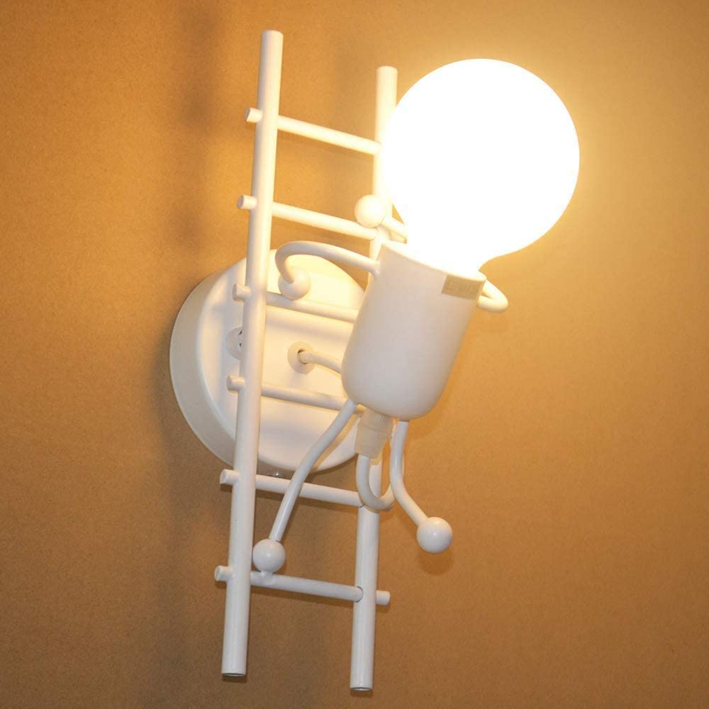 Humanoid Wandleuchte für den Innenbereich, moderne industrielle Wandleuchte, Wandleuchte im einfachen Stil für Wohnzimmer, Flur, Schlafzimmer, 220 V, E27-Birne nicht im Lieferumfang enthalten