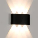 Außenwandleuchte, moderne ovale Bogen-Wandleuchte, LED-Wandleuchte, IP65-Aluminium-LED-Wandleuchte im Auf- und Ab-Design für Garage, Badezimmer, Flur, 3000 K Warmweiß, 18 W, 1800 lm (Länge 17 cm)