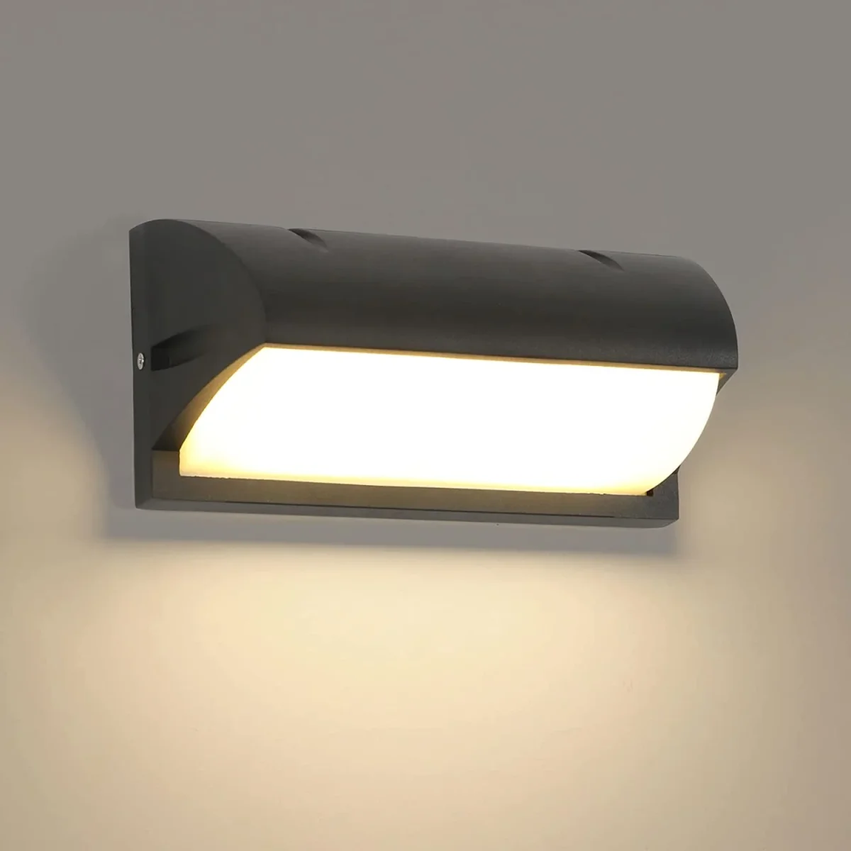 18 W Außenwandleuchte, moderne IP65 wasserdichte LED-Außenwandleuchte, 3000 K warmweißes Licht, Aluminium-Wandleuchte, für Garten, Weg, Korridor, Veranda – Bild 9