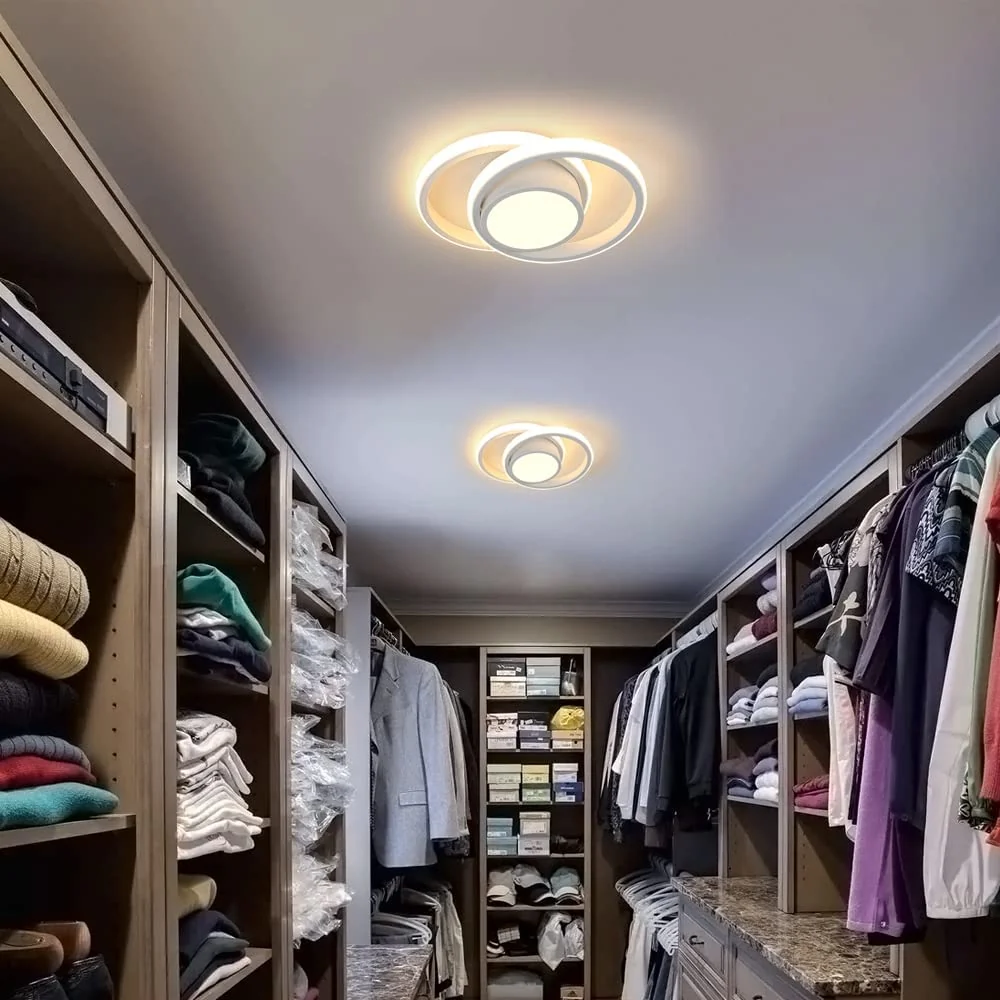Runde LED-Deckenleuchte, moderne Deckenleuchte 32 W, 2400 lm, Acryl-Deckenleuchte, Innen-Kronleuchter für Flur, Küche, Wohnzimmer, Schlafzimmer, warmweißes Licht 3000 K, Länge 28 cm – Bild 8