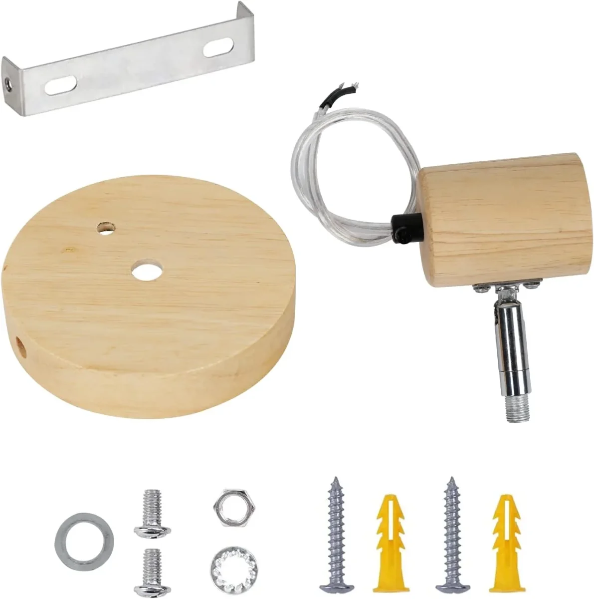 Wandleuchte, Wandleuchte in zarter Holzfarbe, 2er-Set, Lichtquelle nicht im Lieferumfang enthalten – Bild 9