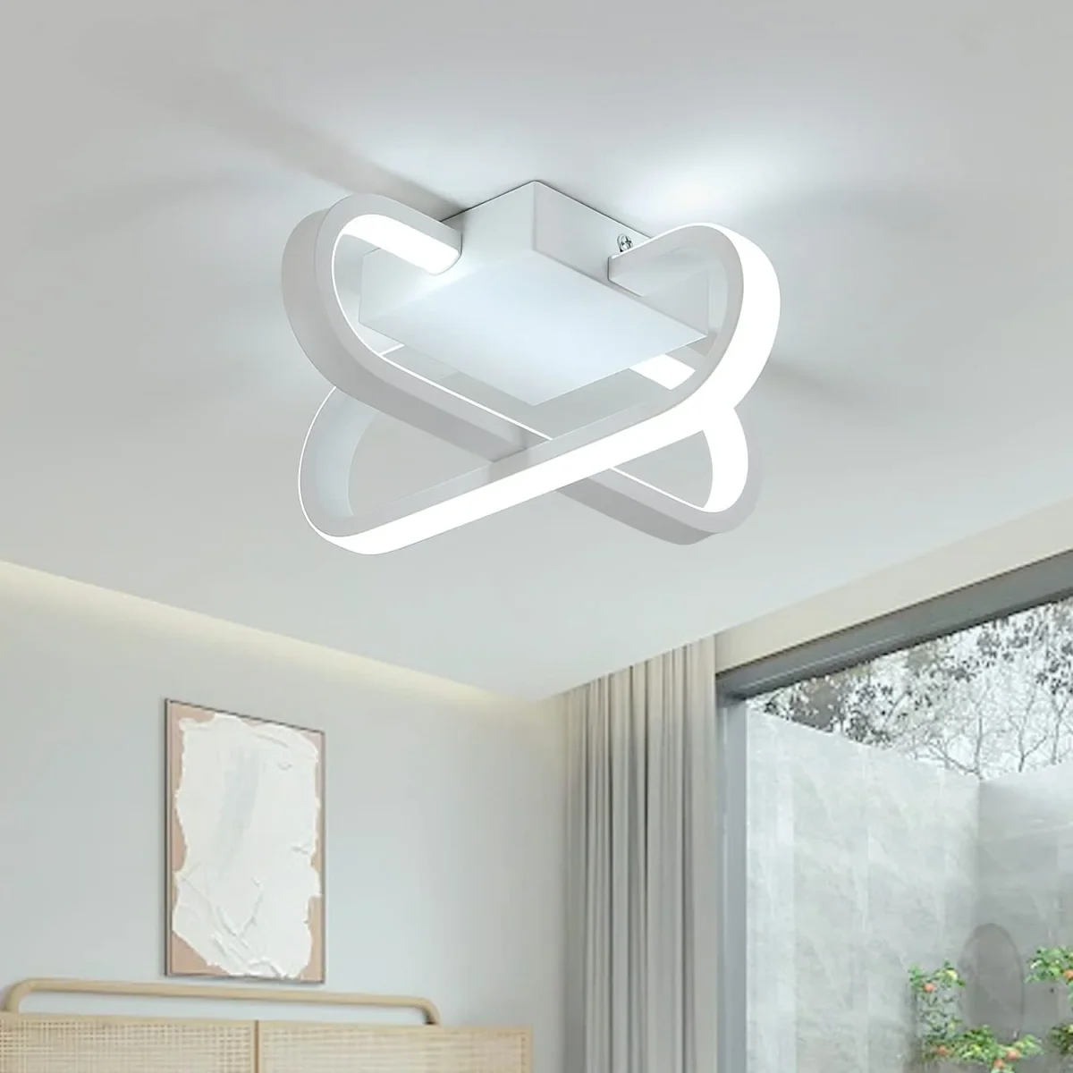 Dimmbare LED-Deckenleuchte, 18 W, Persönlichkeit, LED-Deckenleuchte, 3 Farbtemperaturen, 3000 K/6000 K/4000 K, Deckenleuchte, LED-Deckenleuchte für Wohnzimmer, Schlafzimmer, Küche, Flur, Eingangsbereiche – Bild 4