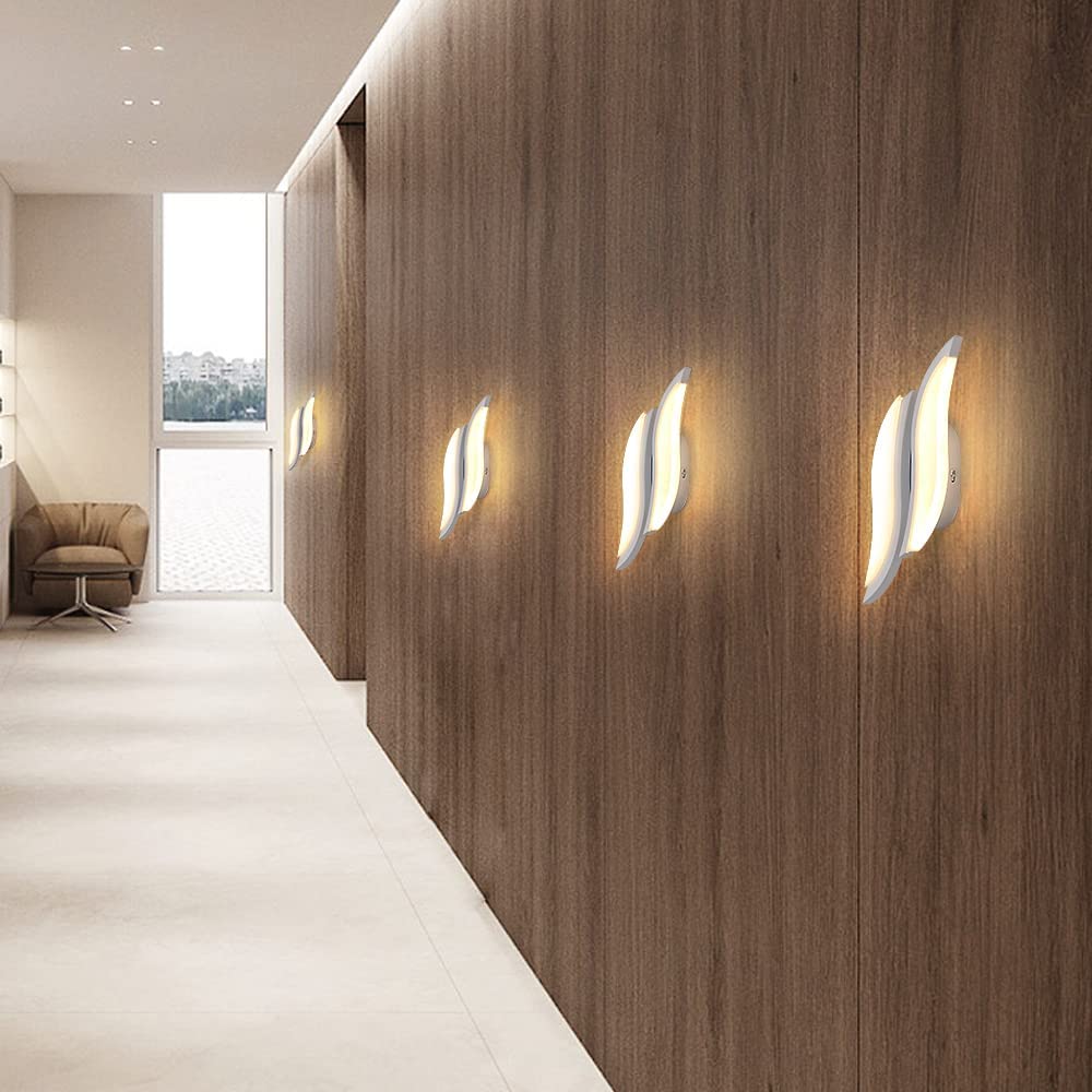 LED-Innenwandleuchte, moderne Wandleuchte 20 W, 2300 lm, Acryl-Beleuchtung, Wandleuchte für Wohnzimmer, Schlafzimmer, Treppenhaus, 3000 K warmweißes Licht, weiße Farbe – Bild 3