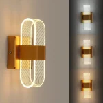 10 W dimmbare LED-Innenwandleuchte, moderne kreative romantische Acryl-Design-Wandlampe, 3000 K-6000 K Licht, Nachttischlampe für Schlafzimmer, Wohnzimmer, Flur (Gold)