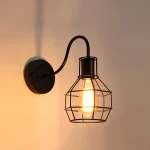 Innenwandleuchte, Retro-Wandleuchte, Vintage-Schwarz-E27-Metallkäfig-Wandleuchte, für Café-Bar-Wohnkultur