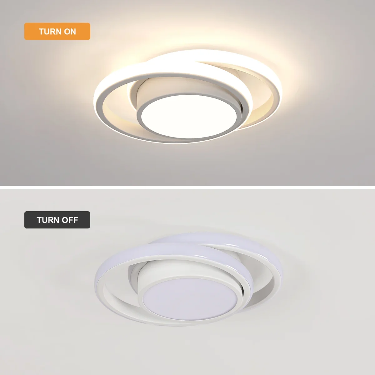 LED-Deckenleuchte, runde Deckenleuchte 32 W, moderne Deckenleuchte für Flur, Schlafzimmer, Küche, Wohnzimmer, Kaltweiß 4000 K – Bild 5