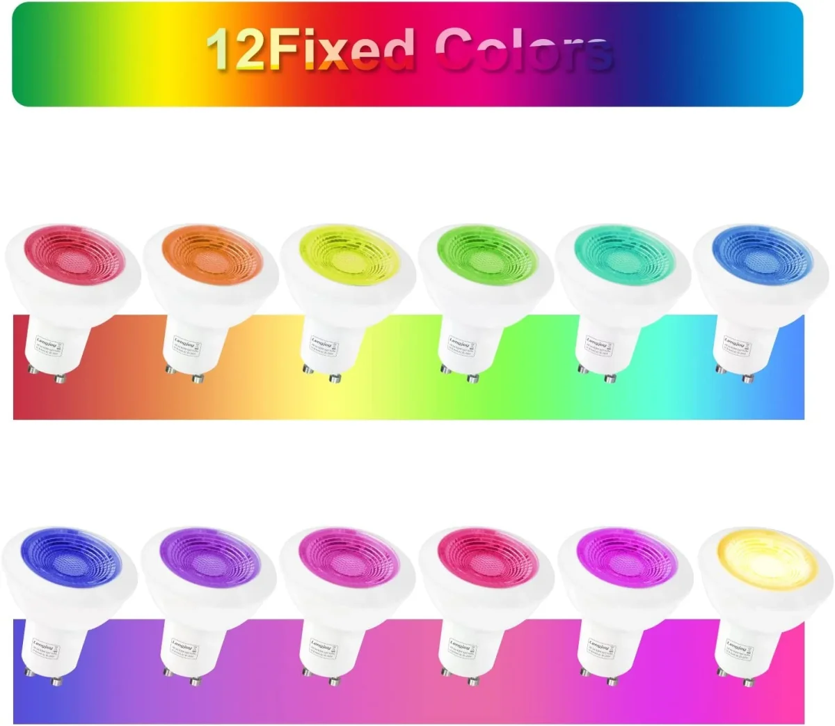 Set mit 6 verstellbaren RGB-LED-Einbaustrahlern mit Farbwechsel, 5 W (entspricht 50 W), Warmweiß 2700 K, weiße, runde Deckeneinbauleuchte aus Metall mit dimmbarer Fernbedienung – Bild 3