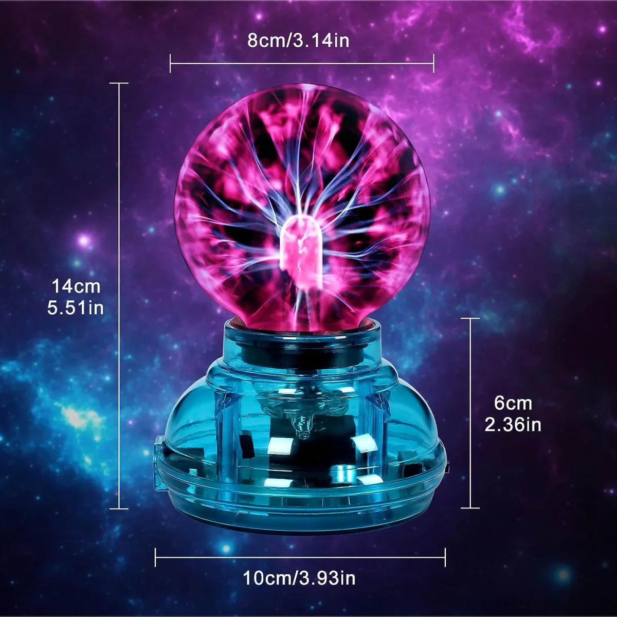 3-Zoll-Plasma-Ball-Spielzeug, Geschenk, magischer Ball, leuchtender Touch-Ball, empfindlicher USB-Touch-Ball, Spielzeug, Blitzball, Kristallkugel, Licht für Kinder, Geschenke – Bild 4