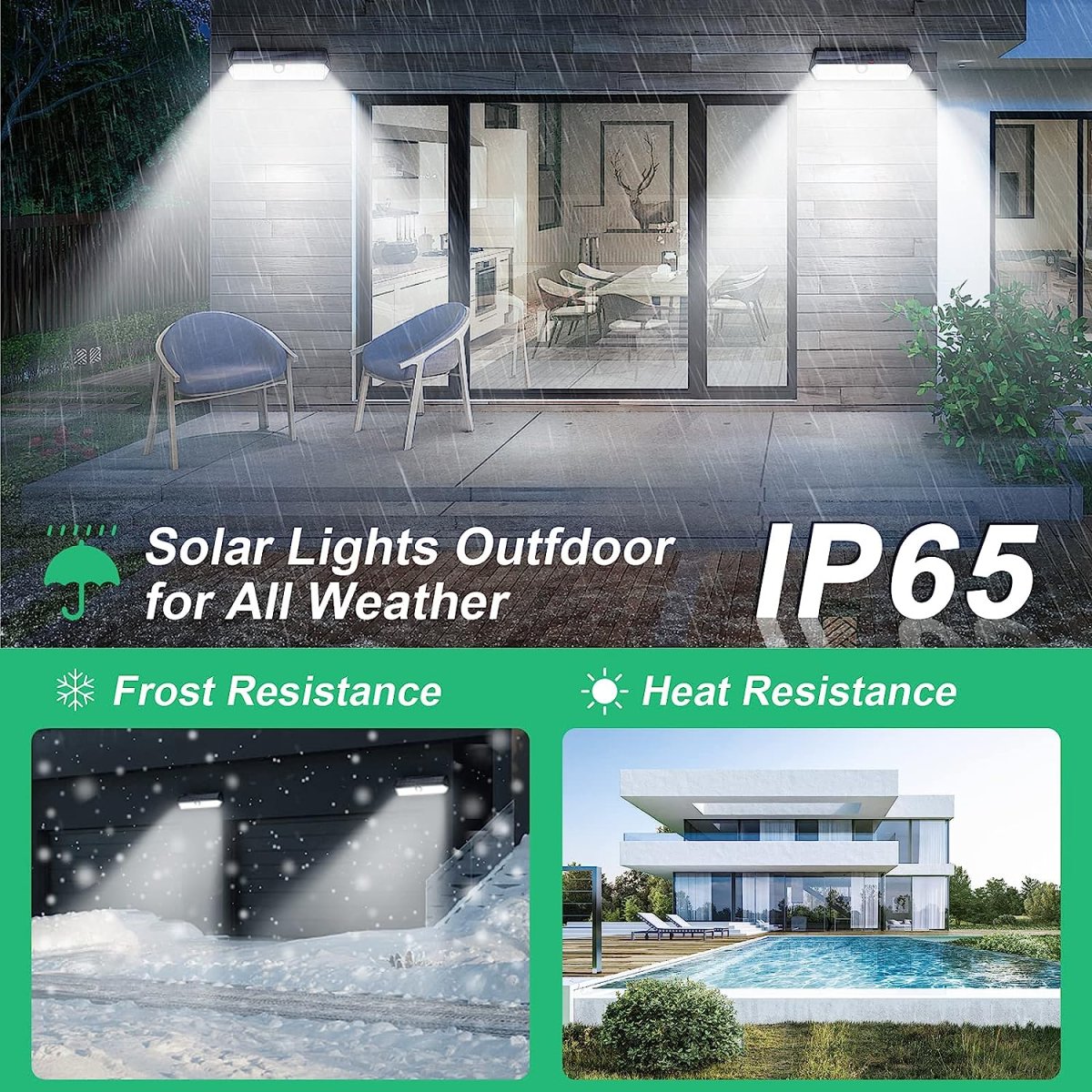 2 Stück Solar-Wandleuchte für den Außenbereich, LED-Wandleuchte mit Bewegungsmelder, warm/kaltweiß 3000 K/6000 K, für Innenhof, Garten, Korridor, Terrasse, in der Nähe der Wand, Weg, Terrasse, Villa – Bild 5