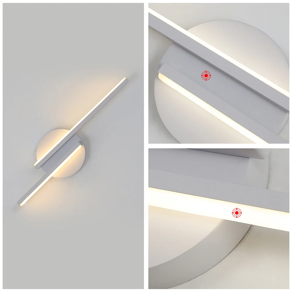 LED-Wandleuchte für den Innenbereich, moderne Wandleuchte, Aluminium-Wandleuchte für Wohnzimmer, Flur, Badezimmer, Treppe, Nachtlicht (weiß), 3000 K warmes Licht – Bild 5