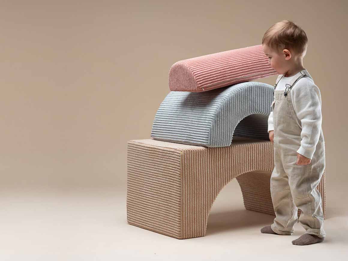 Schaumstoff Spielset ‚Regenbogen‘ beige 3-tlg