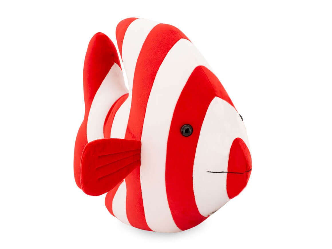 Kuschelkissen – Gestreifter Fisch rot, 40cm