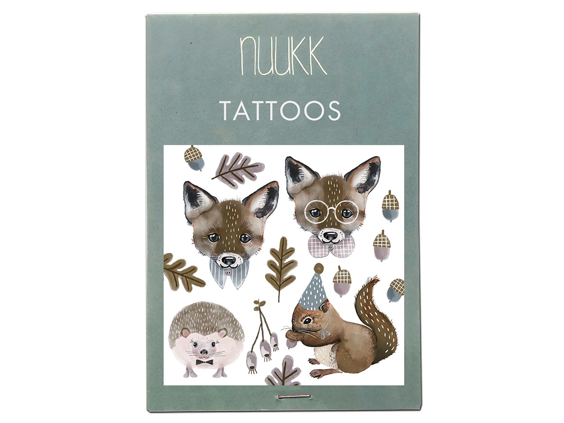 Bio Tattoo Fuchs und Eichhörnchen, NUUKK