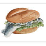 Postkarte: Fischbrötchen