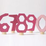 Rosa Zahlensteckerset 6-9 und 0