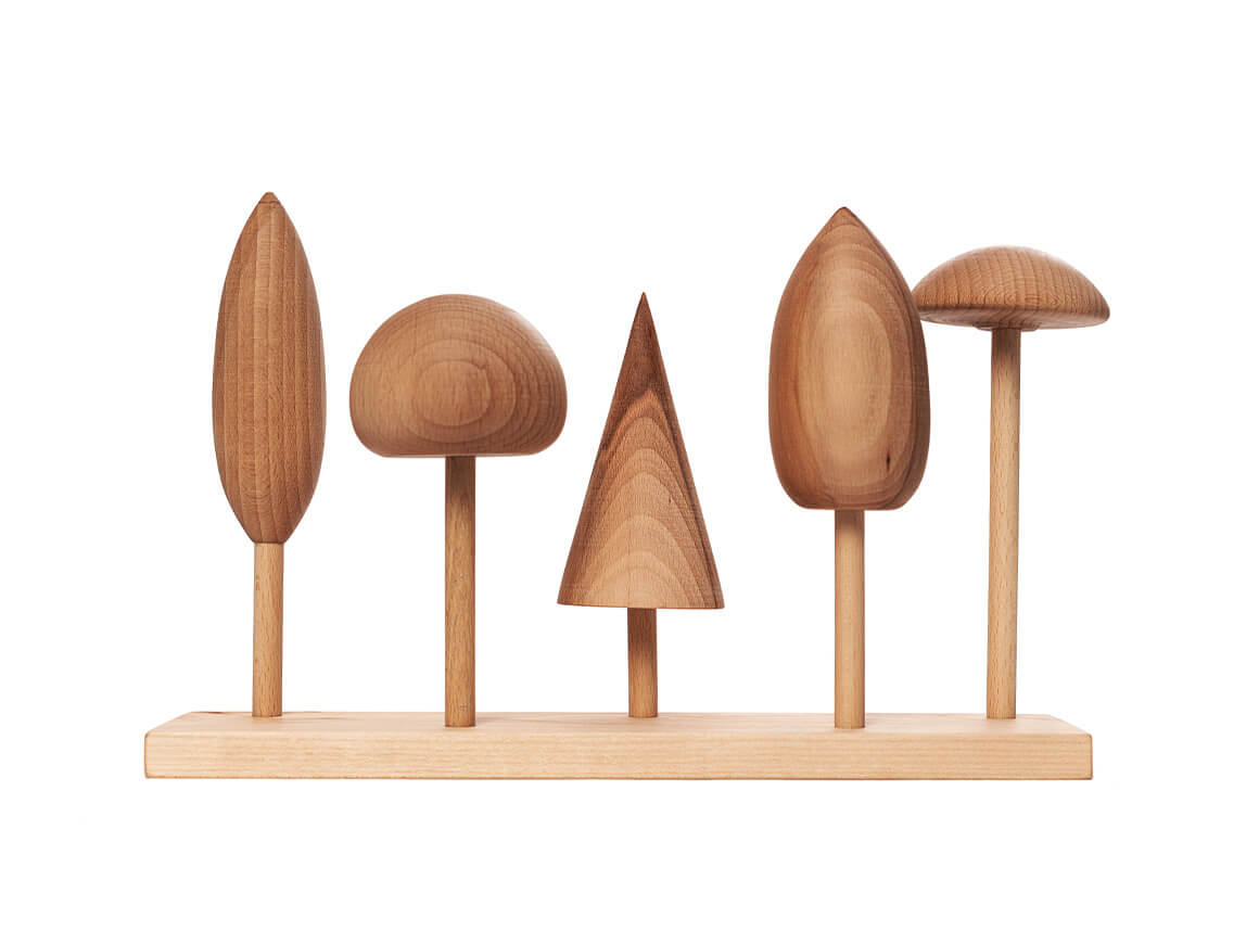 Holzbäume Steckspiel Montessori, WOODEN STORY