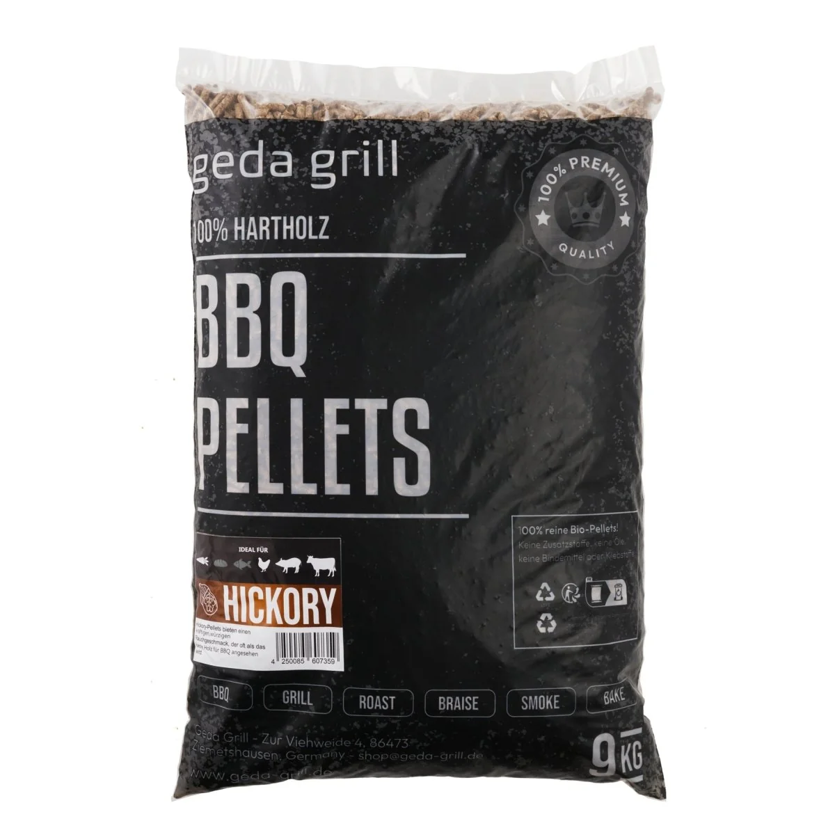 BBQ premium Hartholz Pellets Hickory 9kg – GEDA Grill