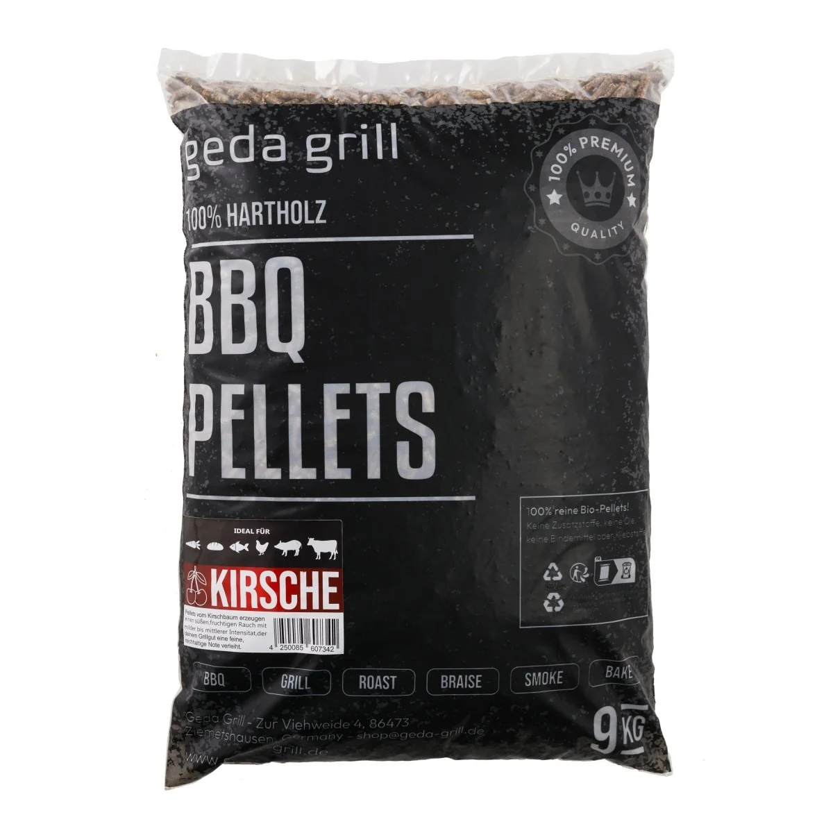 BBQ premium Hartholz Pellets Kirsche 9kg – GEDA Grill