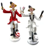 Karneval Clown Dekofigur Jongleur auf Einrad 21 cm