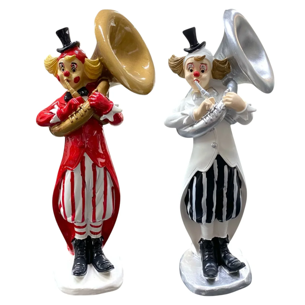 Karneval Clown Dekofigur Musiker mit Tuba 24 cm