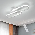 Moderne dimmbare LED-Deckenleuchte im nordischen Stil in Stabform – Weiß, 50,5 x 17 x 8 cm, mit Fernbedienung, 32 W, 2700 K–6500 K – für Wohnzimmer, Schlafzimmer