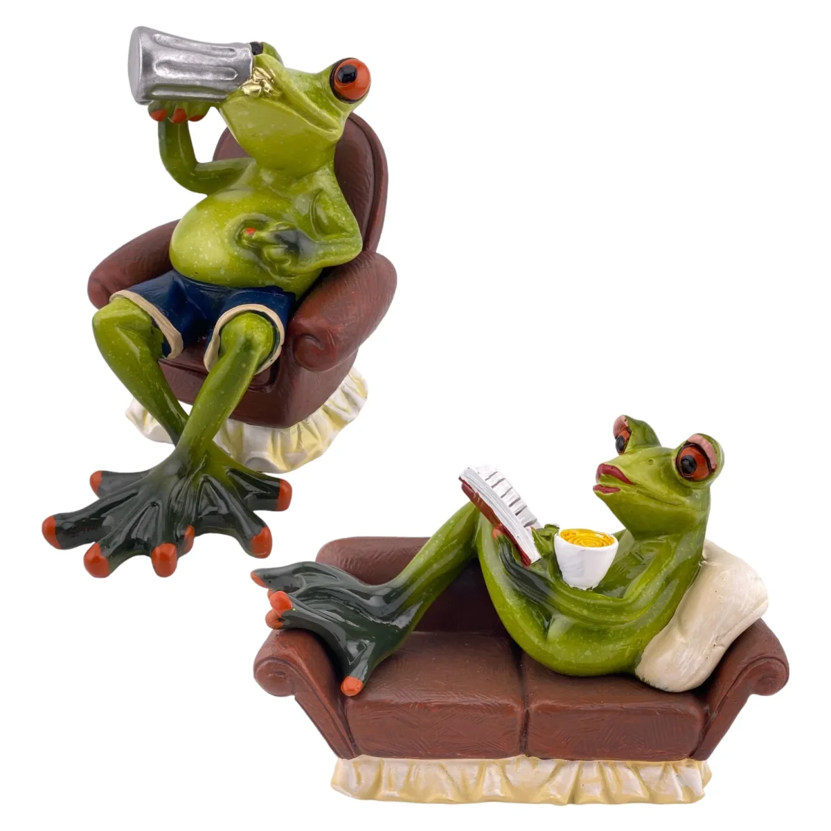 Formano Froschhausen Froschpaar Feierabend Wohnzimmer Froschmann Froschfrau