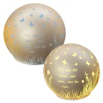 Formano LED Dekolicht Kugel Lachsfarben mit Spruch "Tue was du liebst" 10 cm 12 cm