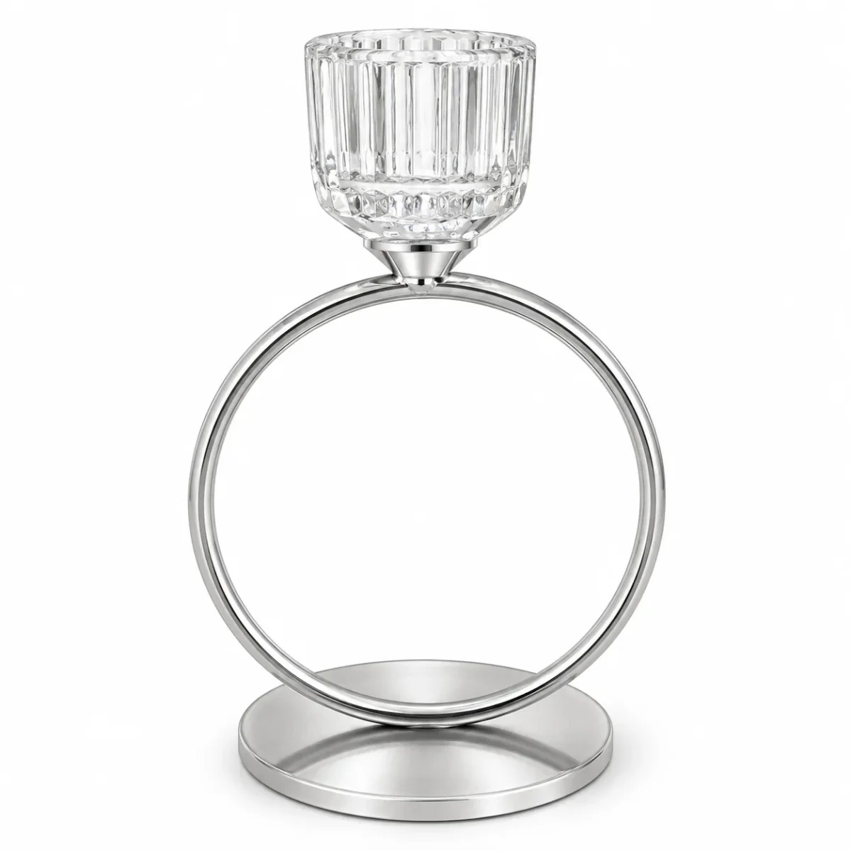 Formano Deko Stabkerzenhalter Metall mit Glas 14,5 cm