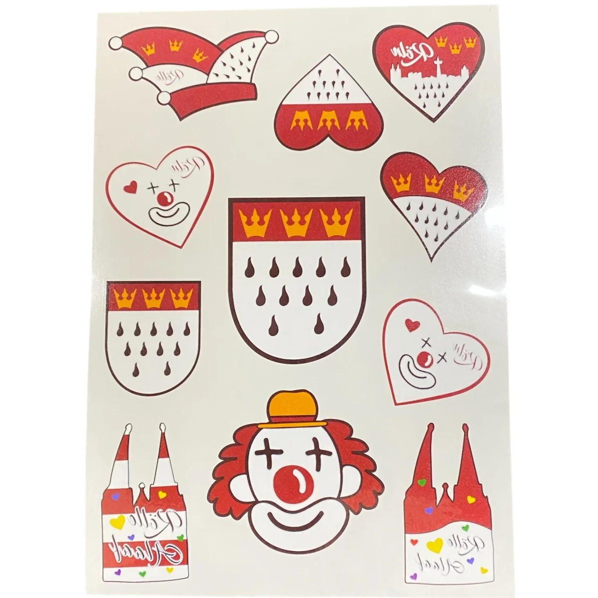 Karneval Sticker Gesicht Haut Tattoos Hautaufkleber 11Stk. – Bild 2