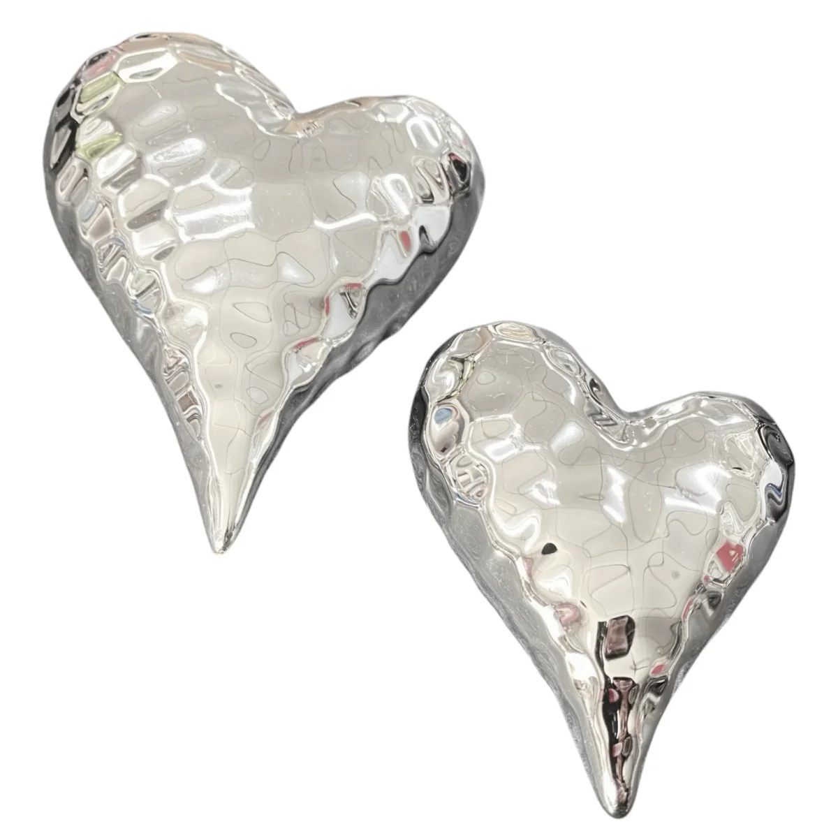 Gilde Deko Keramik Herz liegend Silber 9 cm 13 cm