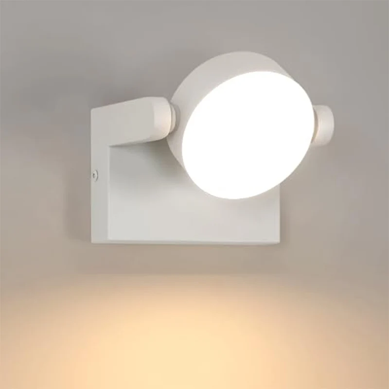 Außenwandleuchte, Weiß, Kreisform, drehbar, 14,5*10*15,5 cm, 20 W, warmes Licht 3500 K