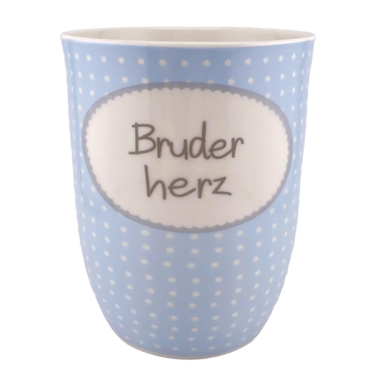 Kaffee Tee Tasse mit Henkel & Schriftzug "Bruderherz" – Bild 2
