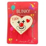 Karneval Ansteckbutton Karnevalspins Blinky Herz Weiß Clown 3,5 cm