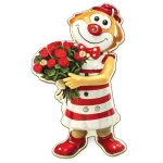 Schmitzens Clown Ansteckbutton Karnevalspin Blinky Blumenstrauß 5,5 cm