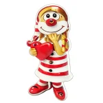 Schmitzens Ansteckbutton Karnevalspin Blinky Clown mit Herz 5,5 cm