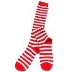 Kniestrümpfe Damen Karneval Ringelsocken Fasching Rot/Weiß One-Size