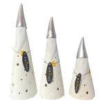Keramik LED Keramik Deko Weihnachtsmann Vincent mit Timer 17 cm 23 cm 27 cm