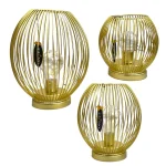 Krono Metall Lampe Gold mit Glühbirne 15 cm 19 cm 23 cm
