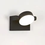 Schwarze Außenwandleuchte, runde Form, drehbar, 14,5 x 10 x 15,5 cm, 20 W, neutrales Licht – für Garteneingang, Garage