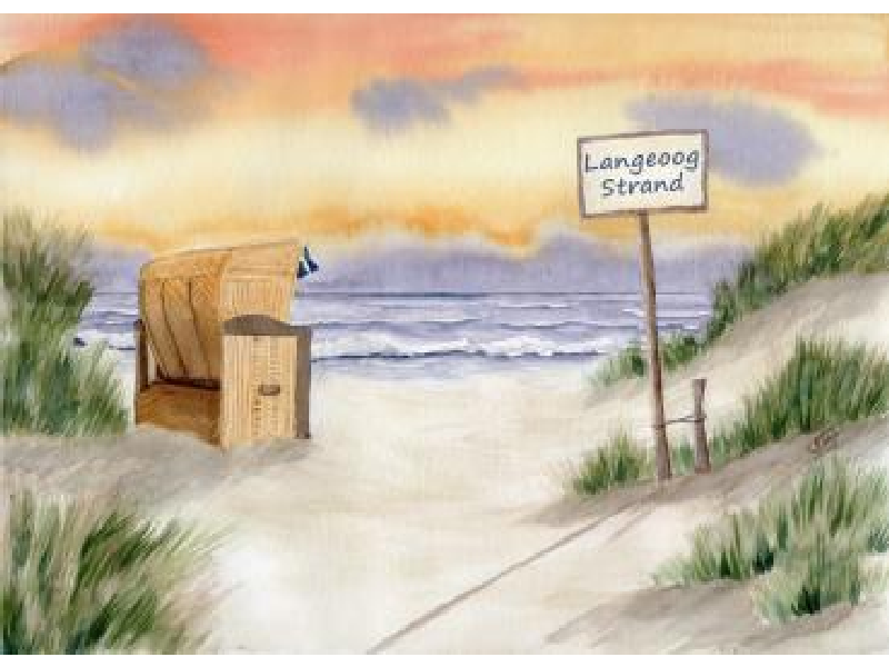 Postkarte: Langeooger Strand